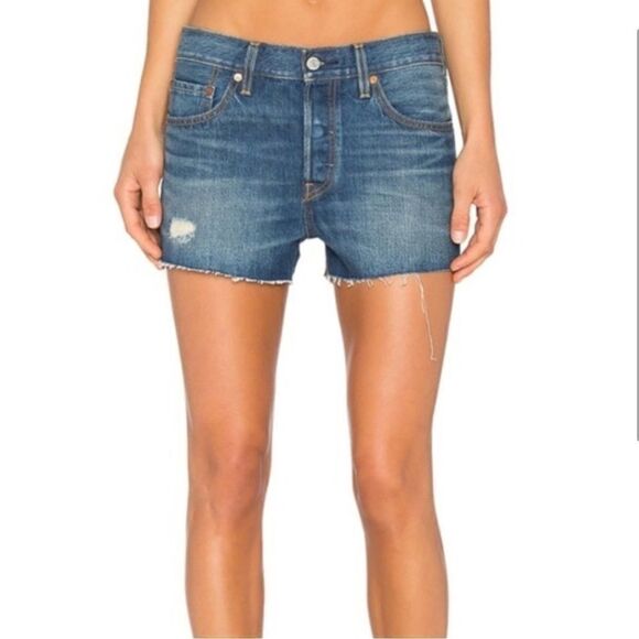 Levi's 501 Distress Cut Off Shorts California Tide Womens 27 - Picture 1 of 13